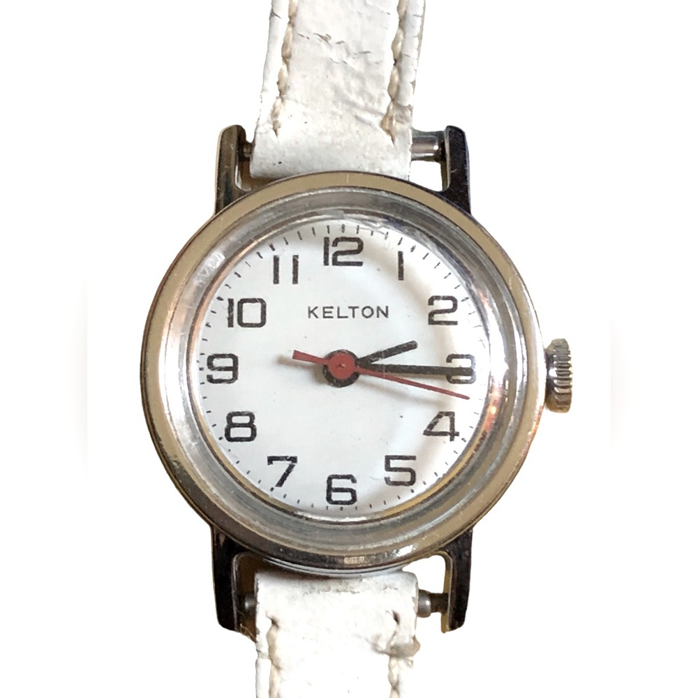 Beautiful automatic Kelton  watch for women’s. Round white dial white leather